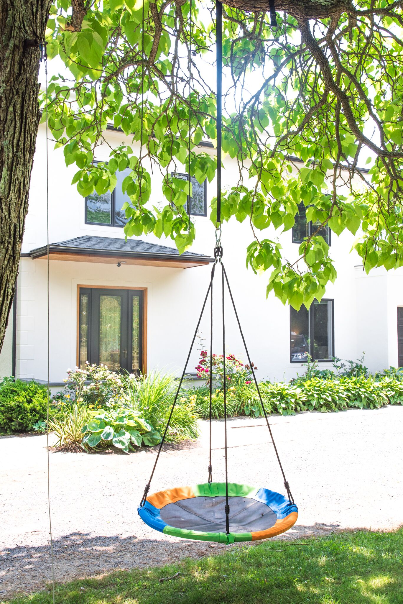 Front yard hanging tree swing:)