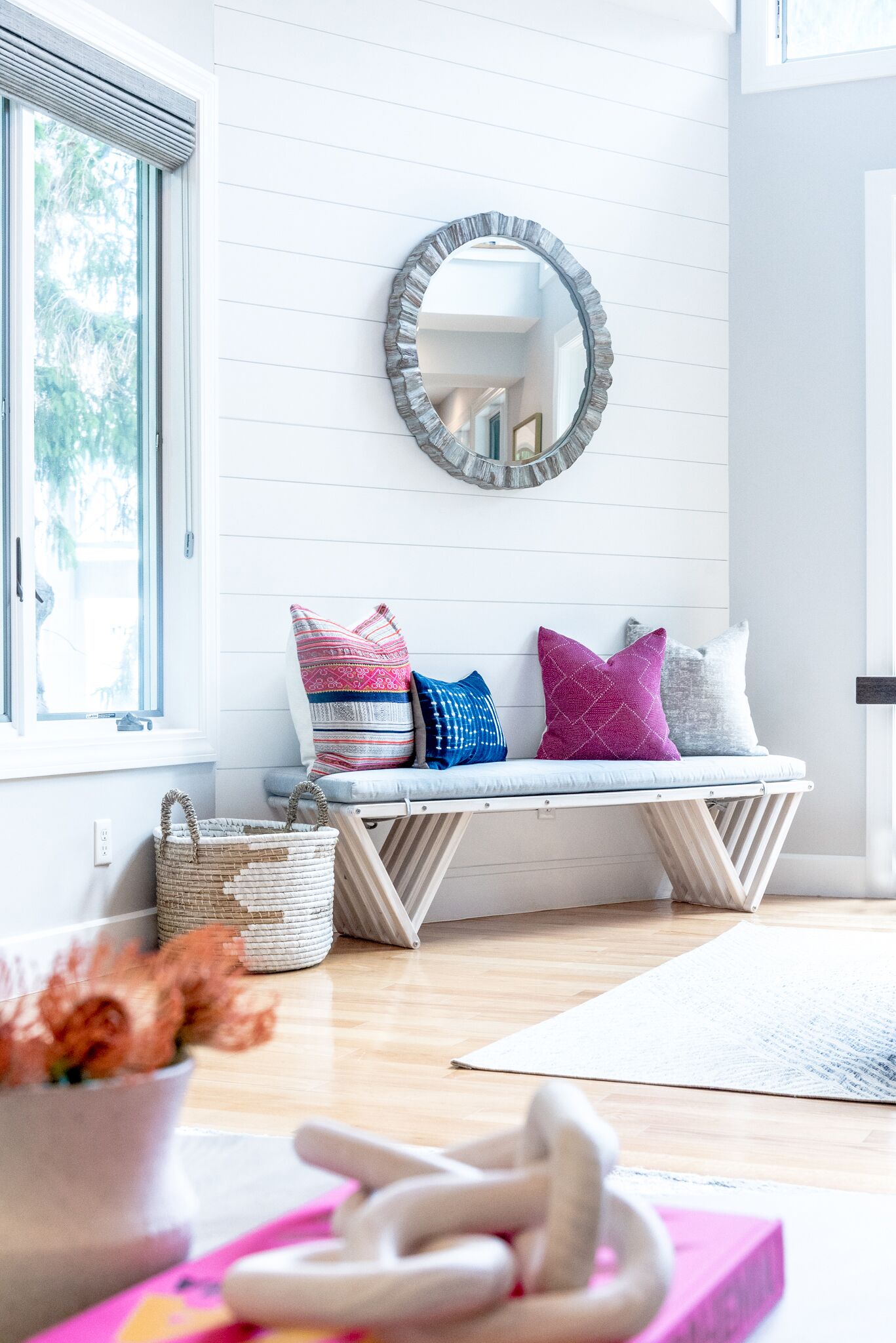 Accent wall with extra seating